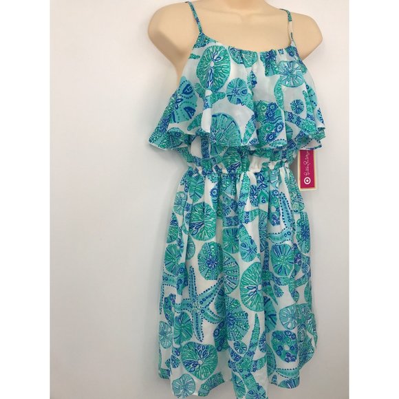 Lilly Pulitzer For Target Sea Urchin Flutter Spaghetti Strap Dress Blue Small NE - Picture 3 of 6
